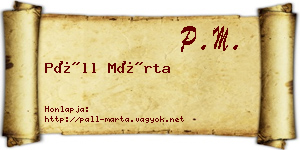 Páll Márta névjegykártya